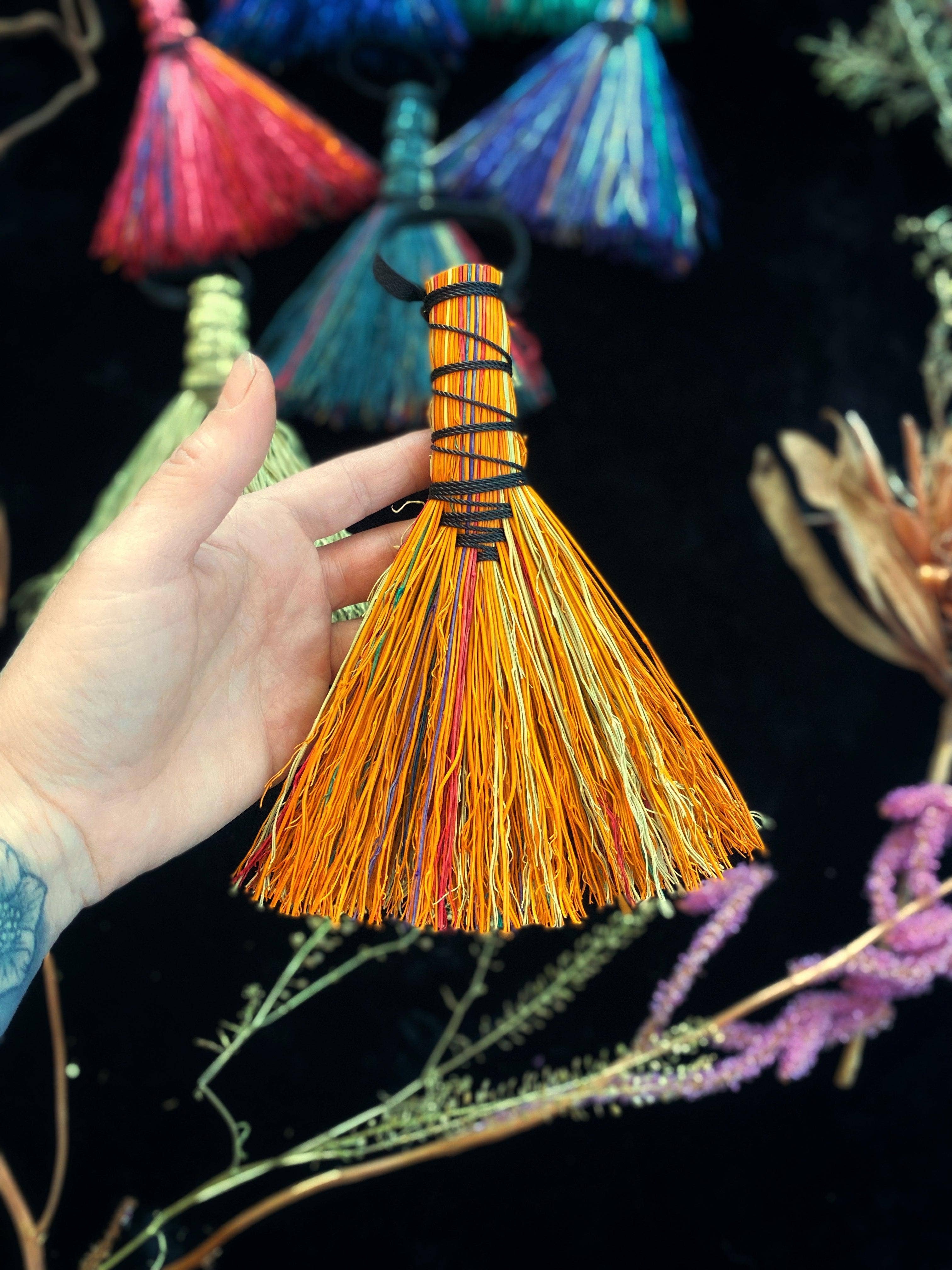 Keven Craft Rituals LLC - Wholesale Meditation Supplies - Hand Dyed Altar Brooms - 5 -6” Broomcorn7