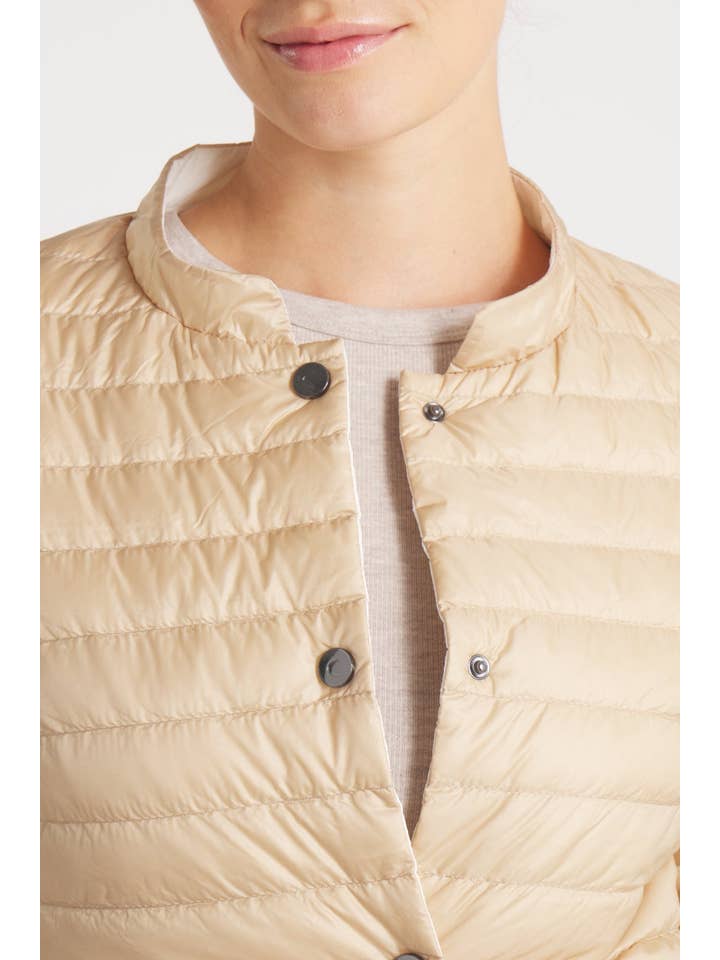 Cotes of London - Vendita all'ingrosso Piumino - Donna - Il Leicester in Matte | Giacca Piumino Reversibile 2 in 1 | Cammello / Avorio7