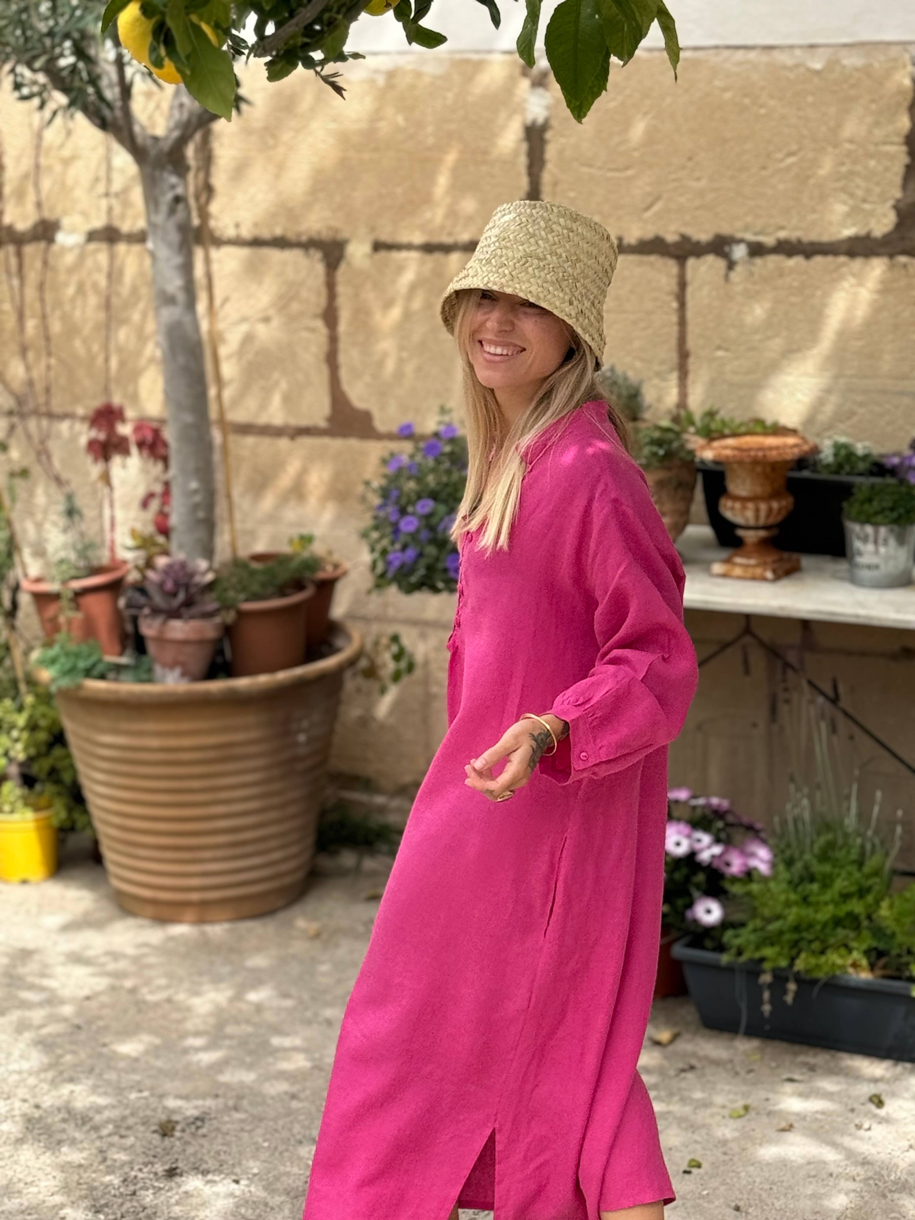 A PEACE OF IBIZA ® COLLECTION - Vendita all'ingrosso Vestito - Donna - Abito FRESNO in lino belga4