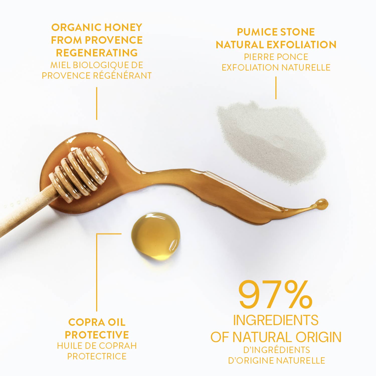 Panier Des Sens - Venta al por mayor Gel de ducha/baño - Jabón líquido exfoliante 500 ml | Miel2