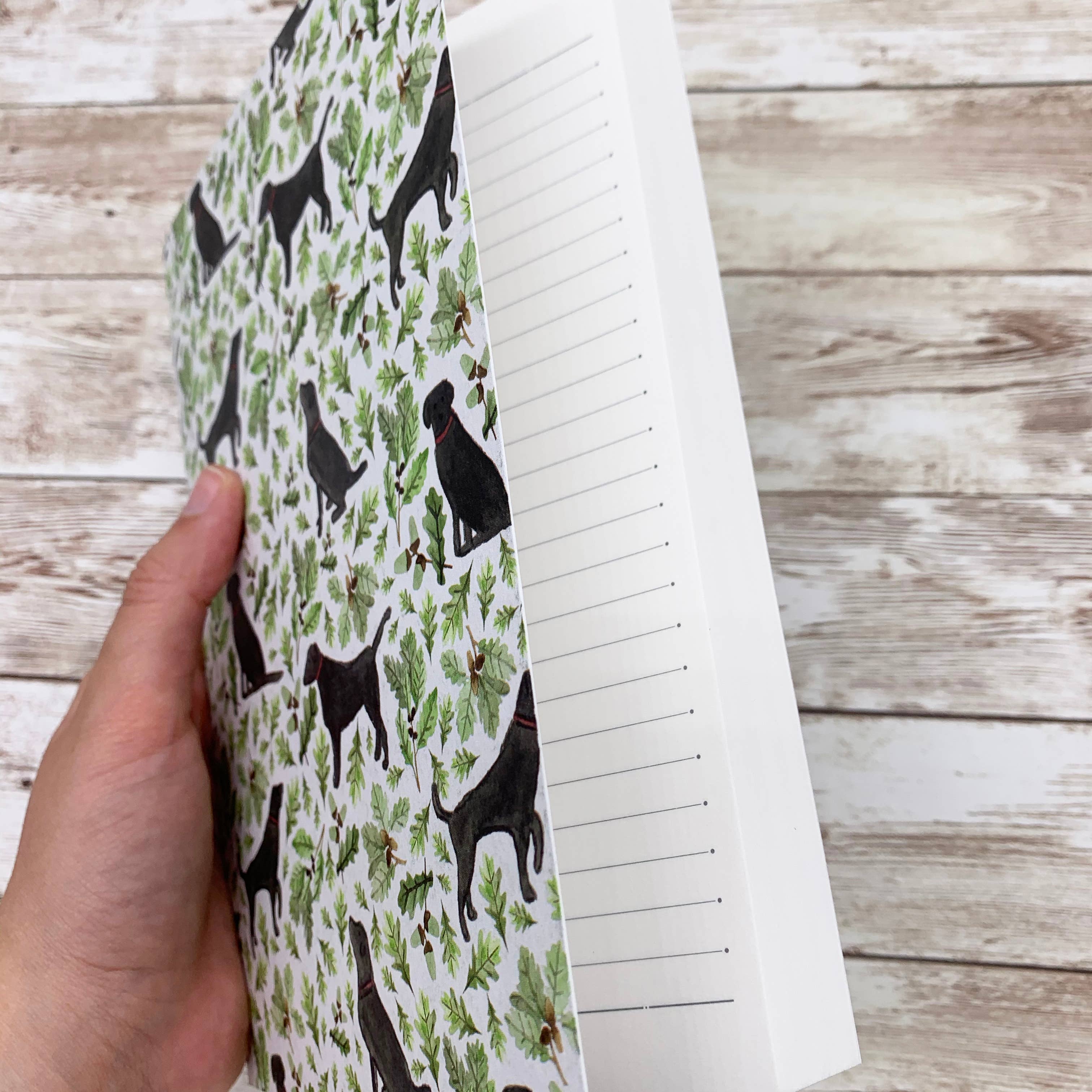 Samantha Hall Designs – Großhandel Notizbücher – Schwarzes Labrador A5 liniertes Notizbuch1