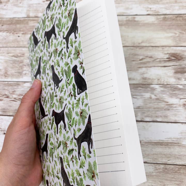 Samantha Hall Designs – Großhandel Notizbücher – Schwarzes Labrador A5 liniertes Notizbuch1
