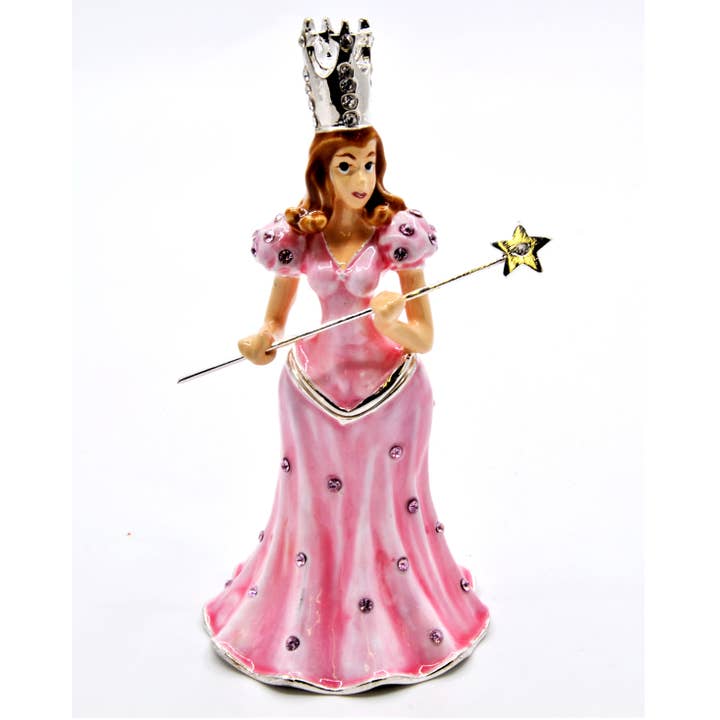 Ciel Collectables - Wholesale Jewelry Box/Organizer - Jeweled Fairy in Pink Dress Trinket Box Hand Painted Enamel