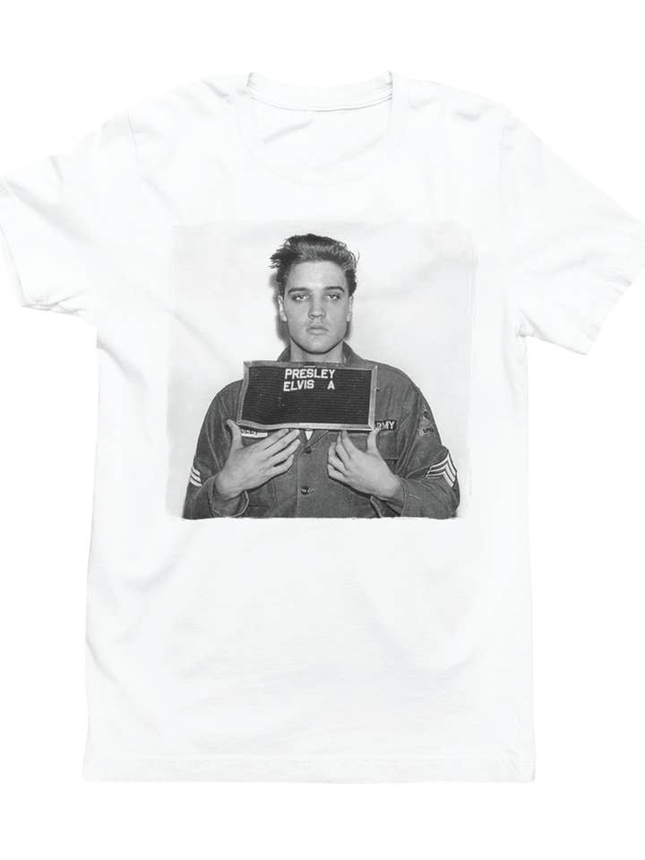 Lucky Mfg. Co. - Wholesale Screen Printed T-Shirt - Men's - Elvis Presley Mugshot T-Shirt