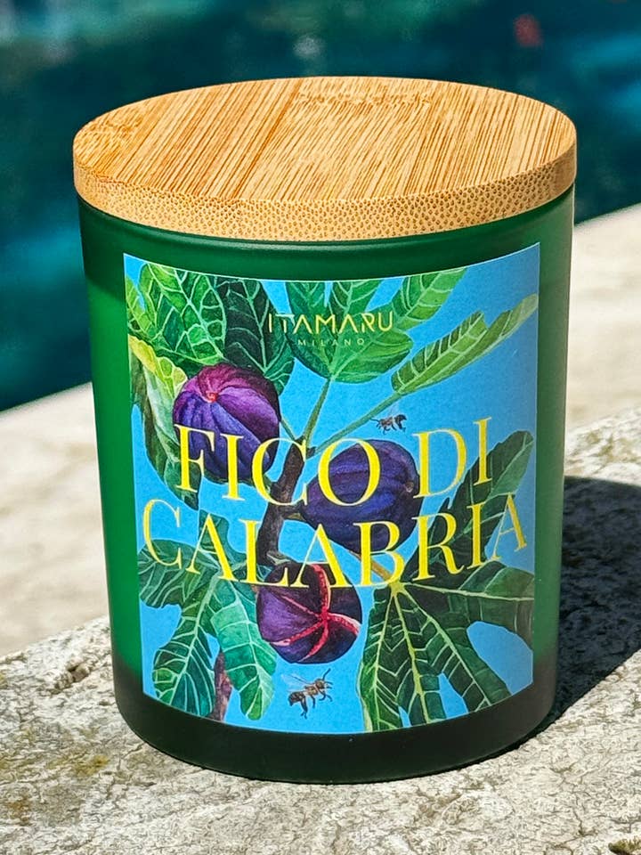 Duftlys af sojavoks FICO DI CALABRIA (figentræduft) for engroshandel hos ITAMARU