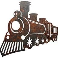 RUSTIC METAL ANGLE TRAIN SIGN for wholesale by Recherche Furnishings, Inc.