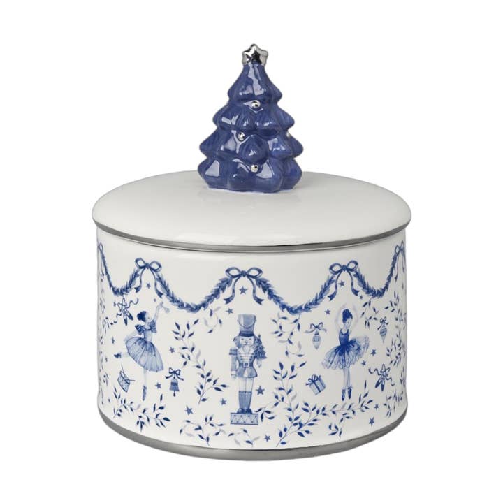 Piatto coperto con albero blu da 7,5 pollici per la vendita all'ingrosso da parte di December Diamonds