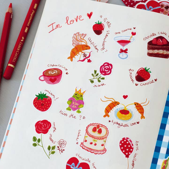 Studio Narine - Wholesale Sticker - Love is in the air! A6 sticker sheet5