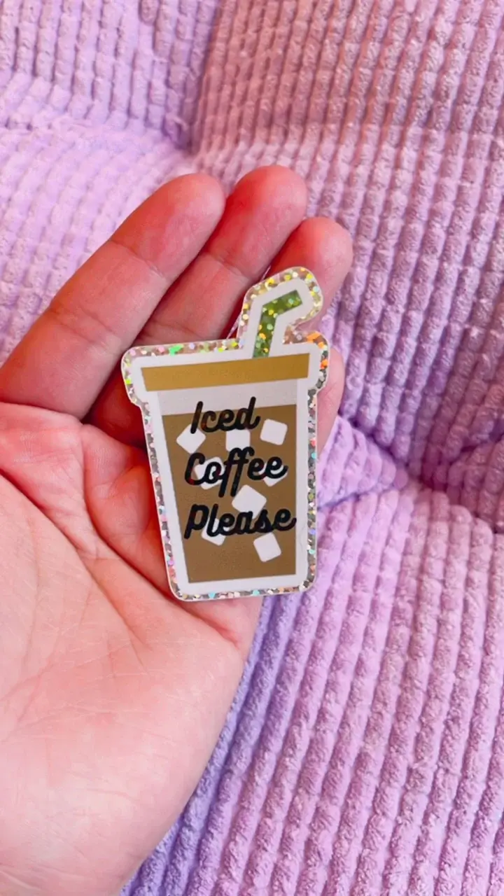 Prosecco Rose Boutique - Wholesale Sticker - Iced Coffee Sticker (Holographic)1