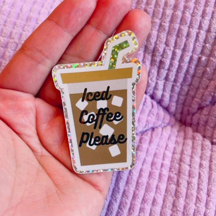 Prosecco Rose Boutique - Wholesale Sticker - Iced Coffee Sticker (Holographic)1
