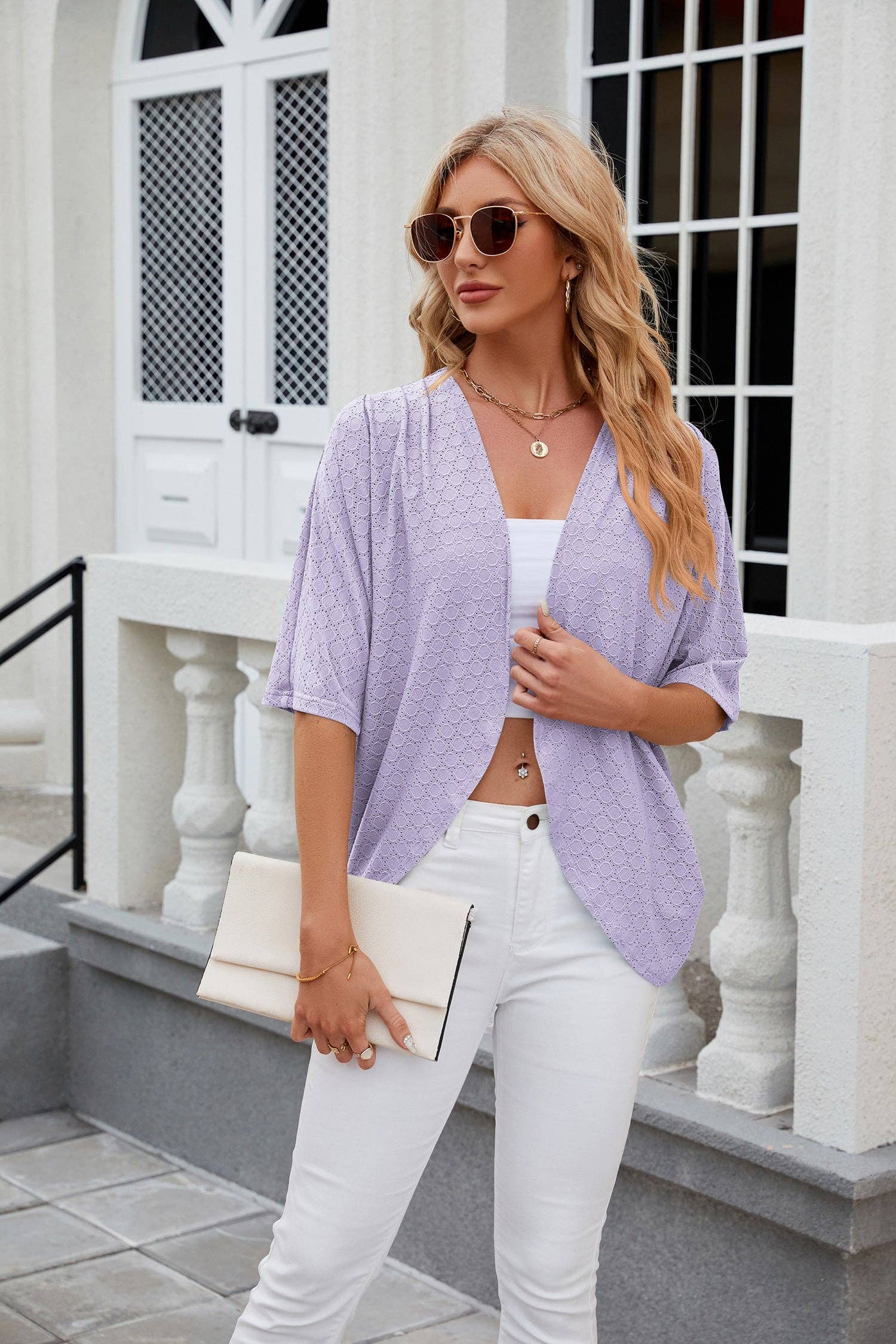 Lovesoft - Vente Cardigan – femme - Cardigan à manches courtes, chandails légers en tricot à devant ouvert11