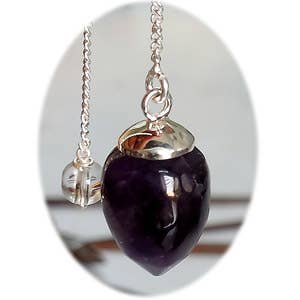 Crystal Earth Sterling - Wholesale Meditation Supplies - Sterling Pendulum - Amethyst