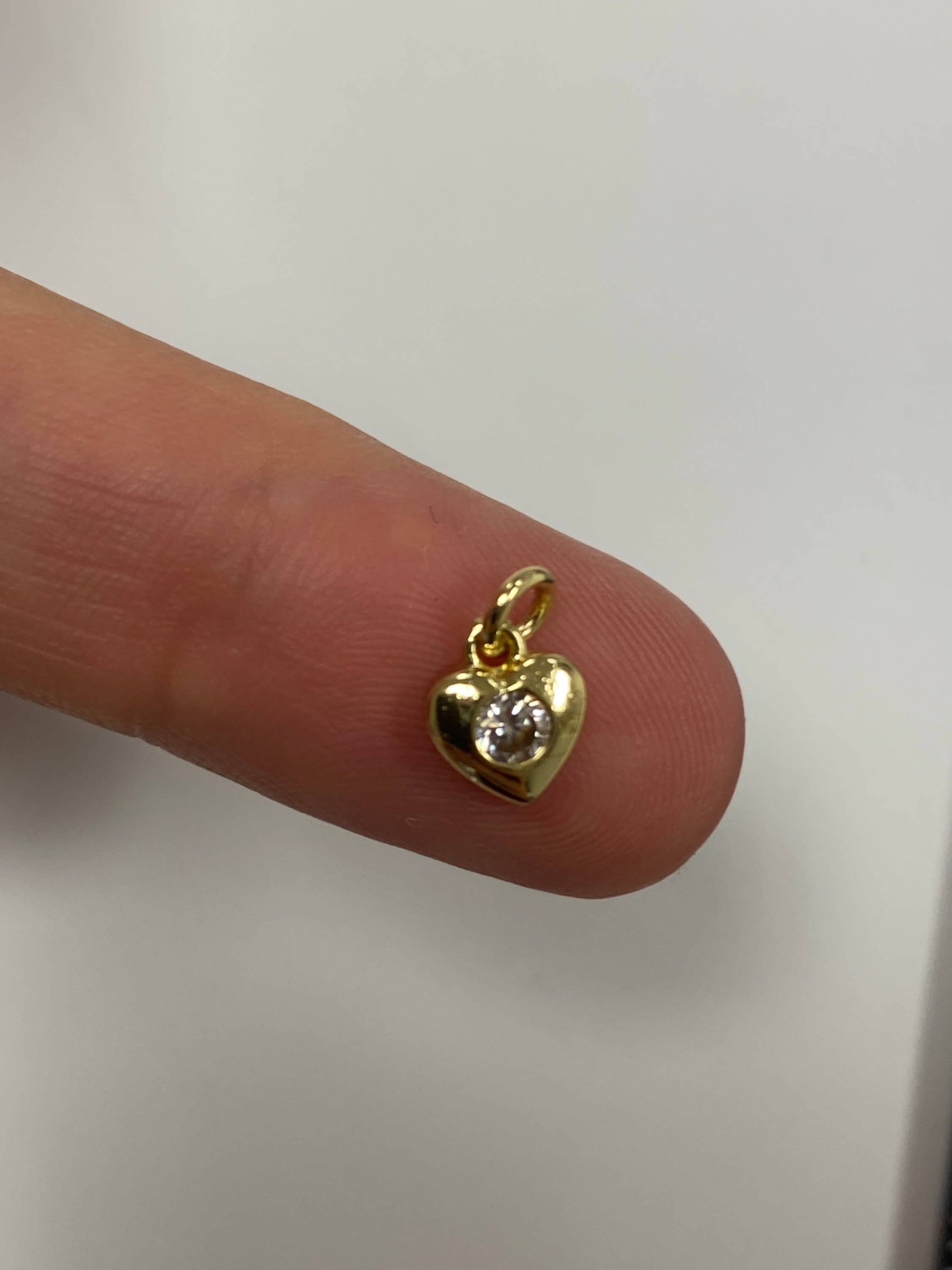 The Bead Bazaar - Wholesale Individual Charm/Pendant - Dainty Hanging Gold Heart Charm, Mini Gold Heart Charm, Heart Jewelry, Bulk Charms For Jewelry Making, Love Charm, Tiny Hanging Heart Charm4