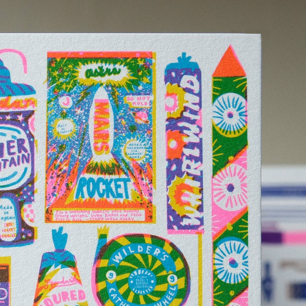 The Printed Peanut Homeware & Stationery - Wholesale Everyday greeting card - Fireworks Collection A6 Card2