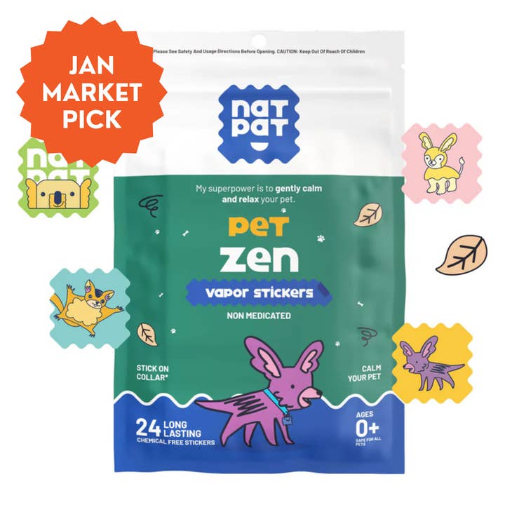 NATPAT - Venta al por mayor Repelentes de insectos - PetZen Sticker - Adhesivos naturales para calmar y reducir la ansiedad en mascotas
