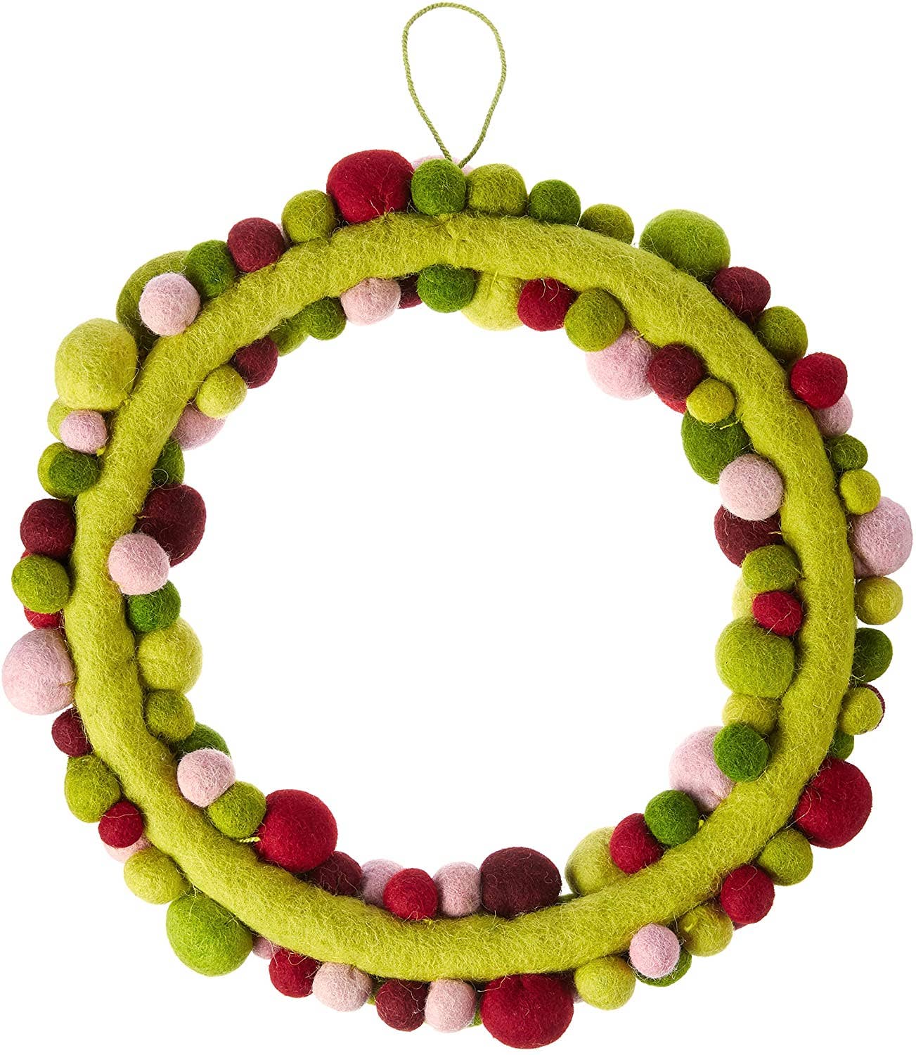 Arcadia Home - Wholesale Wreath - Handmade Felted Wool Christmas Wreath - Multicolor - 14"5
