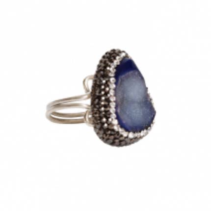 STERLING SILVER DRUZY RING for wholesale by Avenue Chic