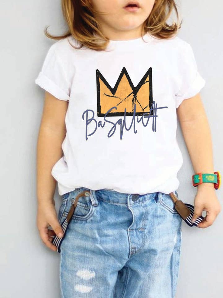 L1215 - T-shirt gráfica BASQUIAT por atacado de KNOCK ON THE STYLE