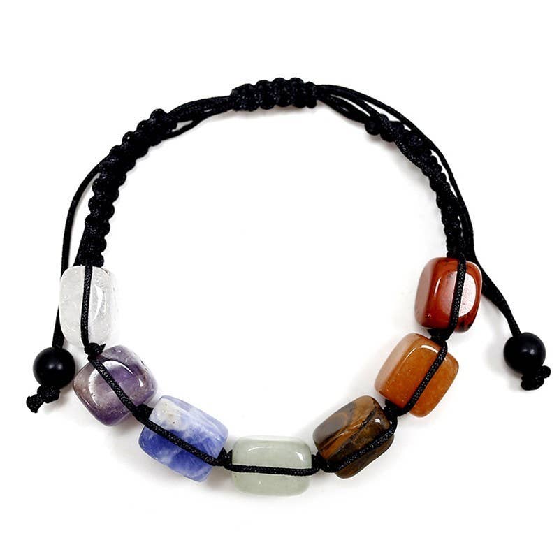 Ethike.eu – Pulseira de missangas por atacado – Pulseira Chakras, Pedras Naturais e Corda1