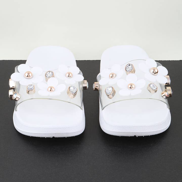3AM BY H&D ACCESSORIES – wholesale Tofflor - Barn – BARN Rosa Juvelprydda Blomcharm Tofflor