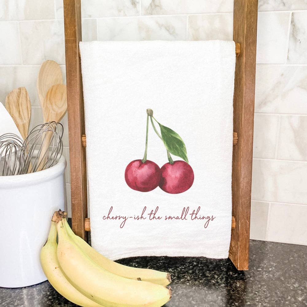 Indigo Tangerine - Wholesale Tea Towel - Cherry-ish The Small Things - Cotton Tea Towel