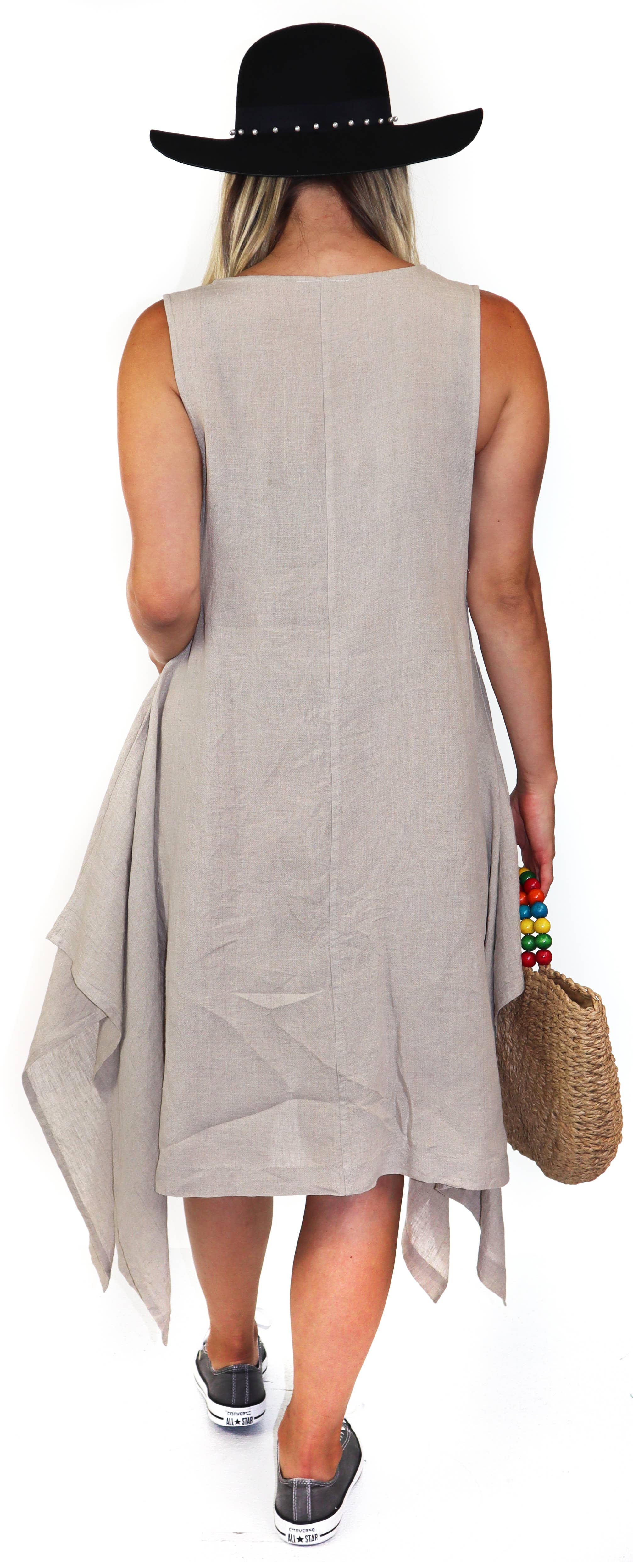 LINEN AND GAUZE - Wholesale Dress - Women's - 3292 Linen Dress11