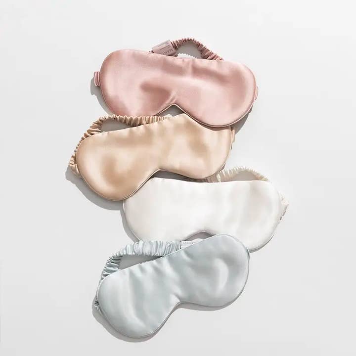 SaySilkâ„¢ 22 Momme 100% Mulberry Silk Sleep Mask - Rose Gold for wholesale on Faire