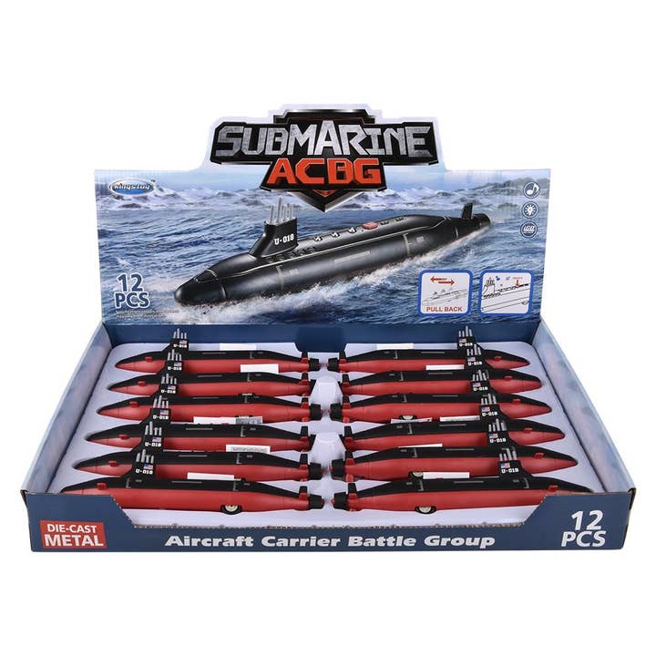 The Toy Network - Wholesale Toy Set - Kids - 8.5" Diecast Pull Back Submarine With Light And Sound4
