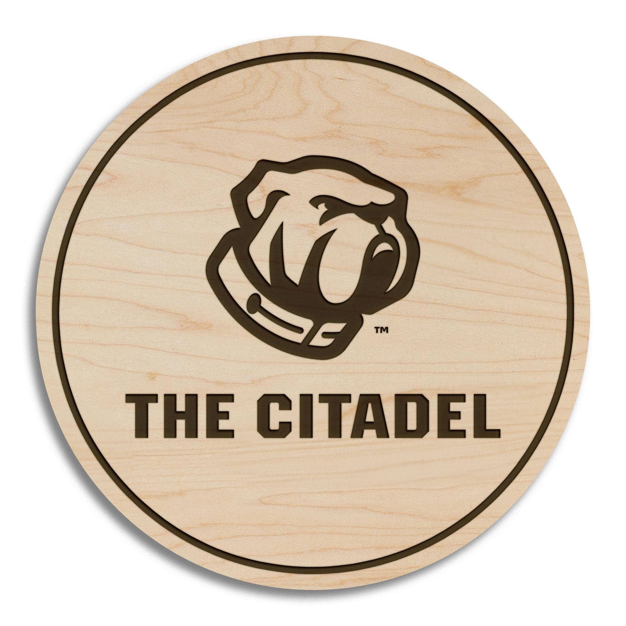 LazerEdge - Vente Sous-verre - Dessous de verre Bulldogs du Collège Militaire de la Citadelle – Fabriqués en bois de cerisier et d'érable – Les Bulldogs de la Citadelle1