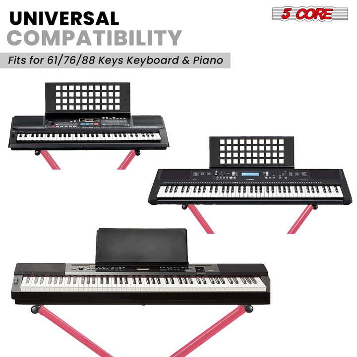 K Cube Inc - Wholesale Music Accessory - 5 Core Keyboard Stand Adjustable Key Board Pianos Holders5