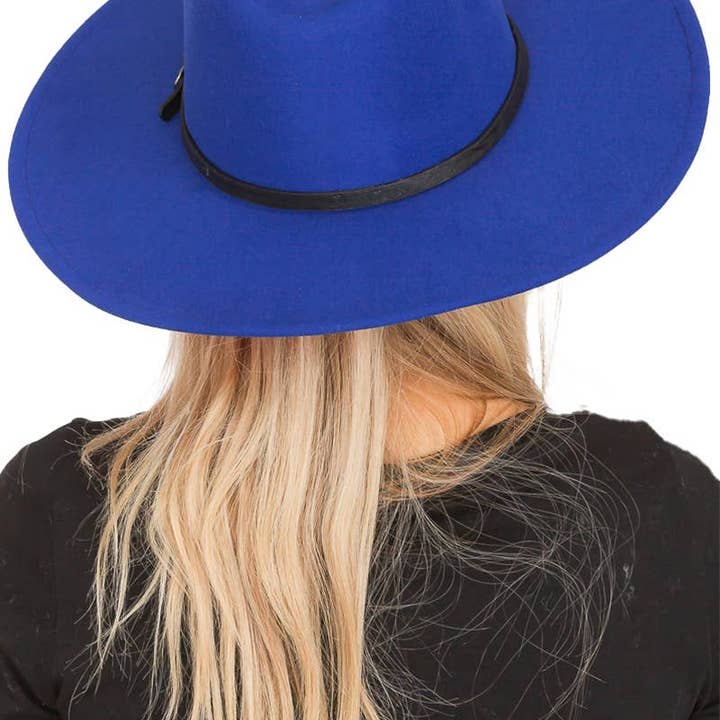 Cap Zone - Wholesale Fedora - Women's - Red Bottom Black Belt Rancher Hat Wide Brim39