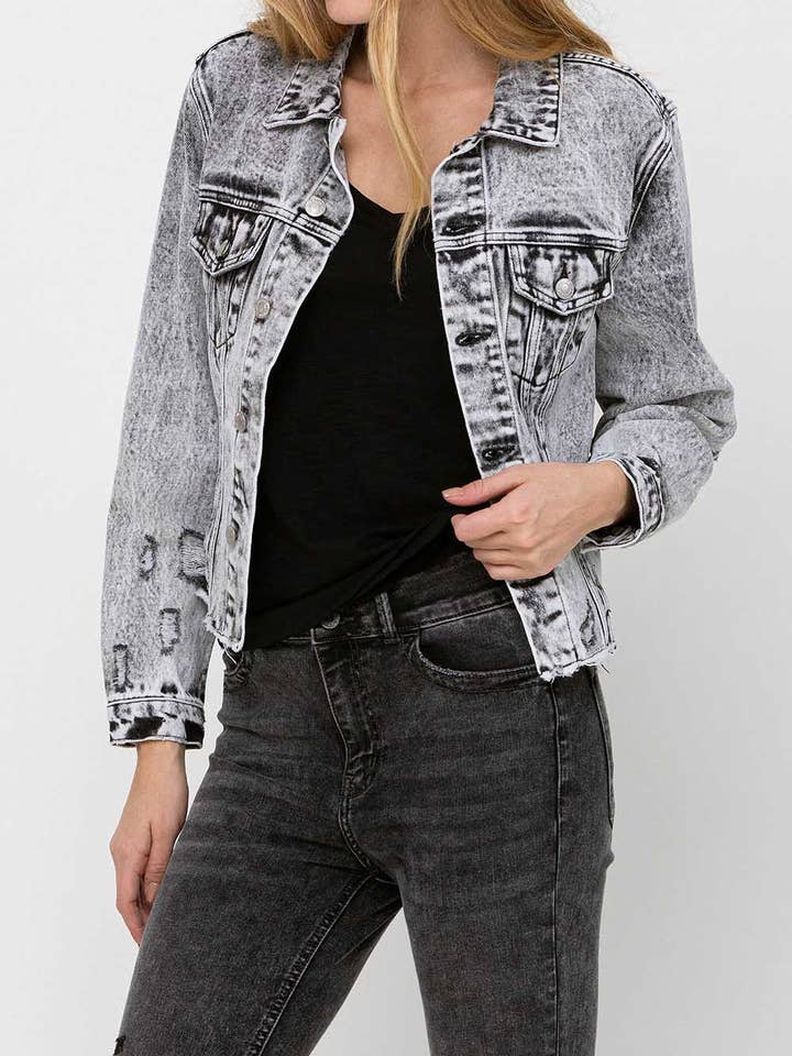 ESCALA KLASSISCHE CROP-JEANSJACKE IM USED-LOOK VT1156 für den Großhandel auf Faire
