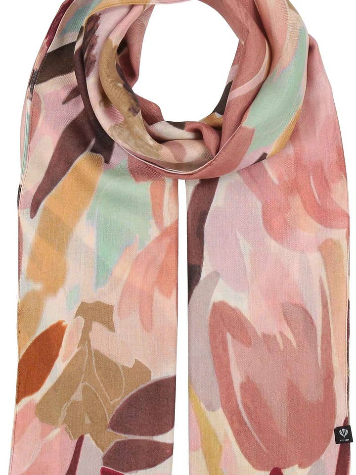 Foulard en viscose à fleurs peintes pour la vente par FRAAS - The Scarf Company