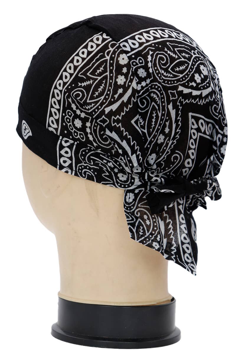 Schwarz Halstuch aus Baumwollstoff mit Paisley-Muster, Schwarz für den Großhandel auf Faire