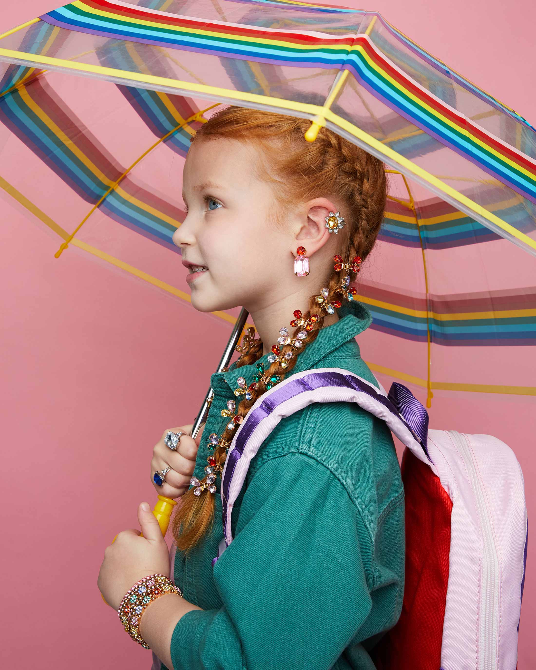 Super Smalls - Wholesale Umbrella - Kids - Rainbow Striped Umbrella5