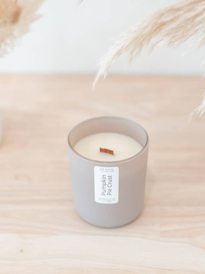 Pumpkin + Pie Crust Soy Wax Candle 10oz for wholesale by The Mayan Collective
