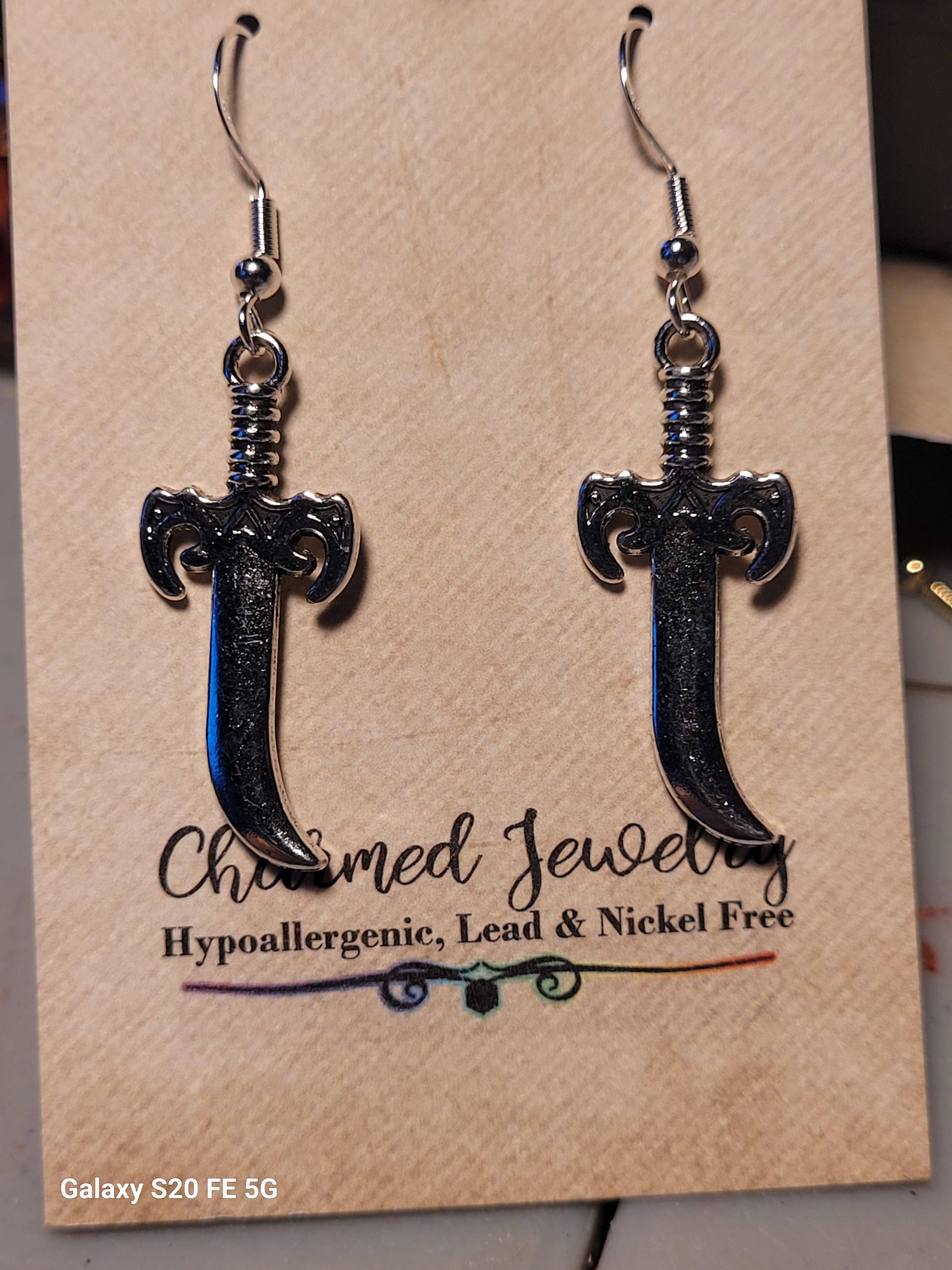 Con-Quest Crafts - Vente Boucles d'oreilles pendantes - Boucles d’oreilles et colliers à thème fantasy, gothique, RPG et gaming12