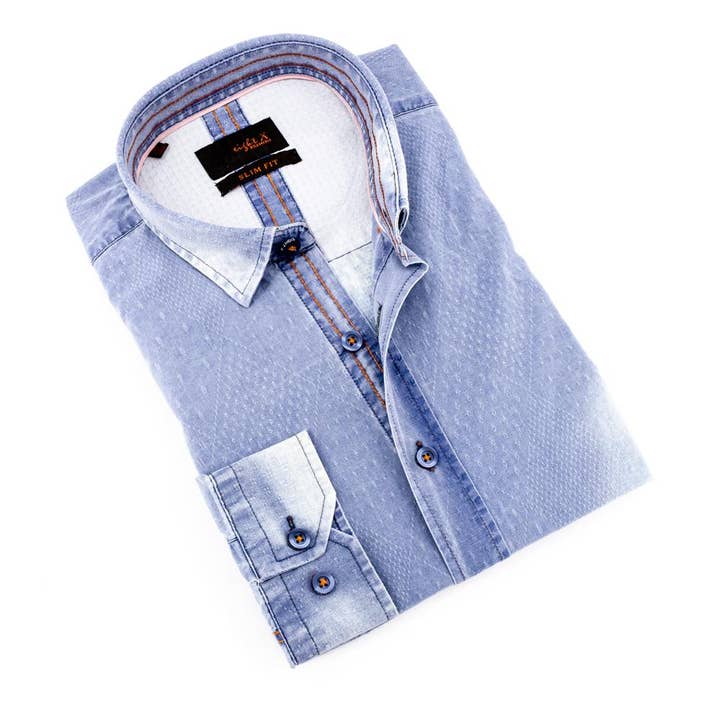 Pattern Light Stone Wash Denim jacquard Shirt #H-1091 and other Purchase Wholesale xm004. Free Returns & Net 60 Terms on Faire trending on Faire.