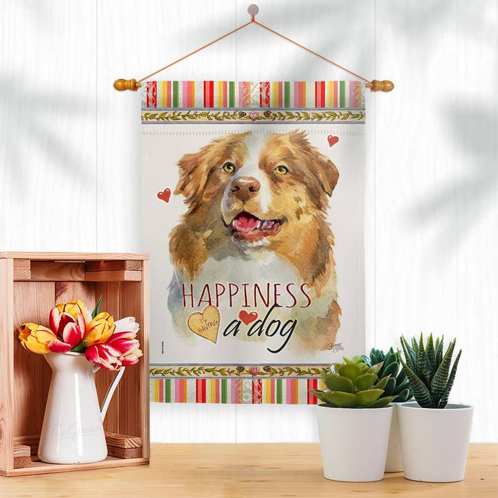 Two Group Flag Co – wholesale Flagga – Flagga Gul Australian Shepherd Lycka Hund Nationaldagen