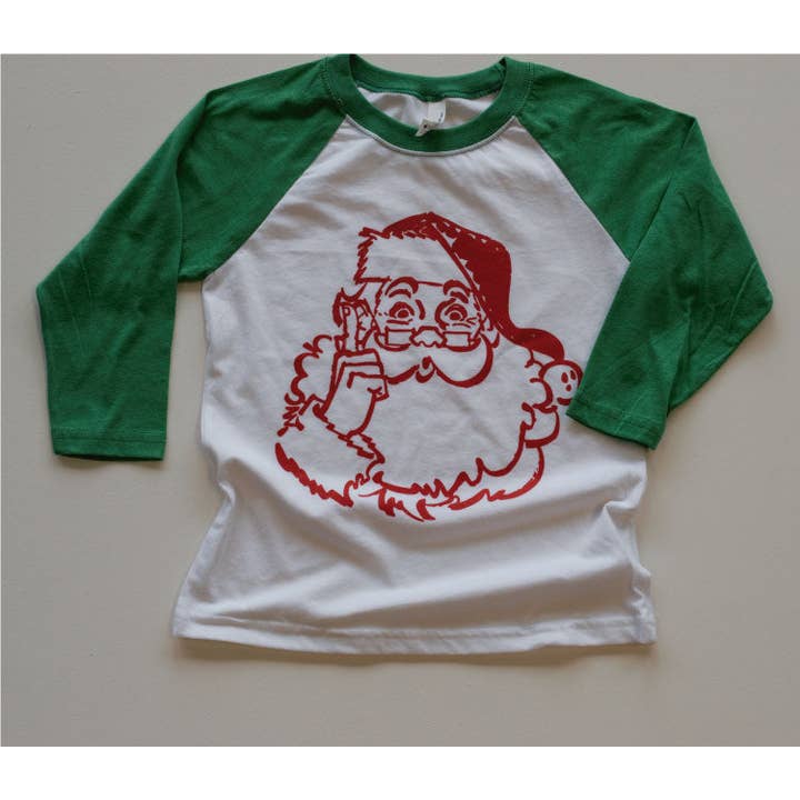 Raglan Santa Vintage - Verde para venta al por mayor de Sweet Caroline Boutique