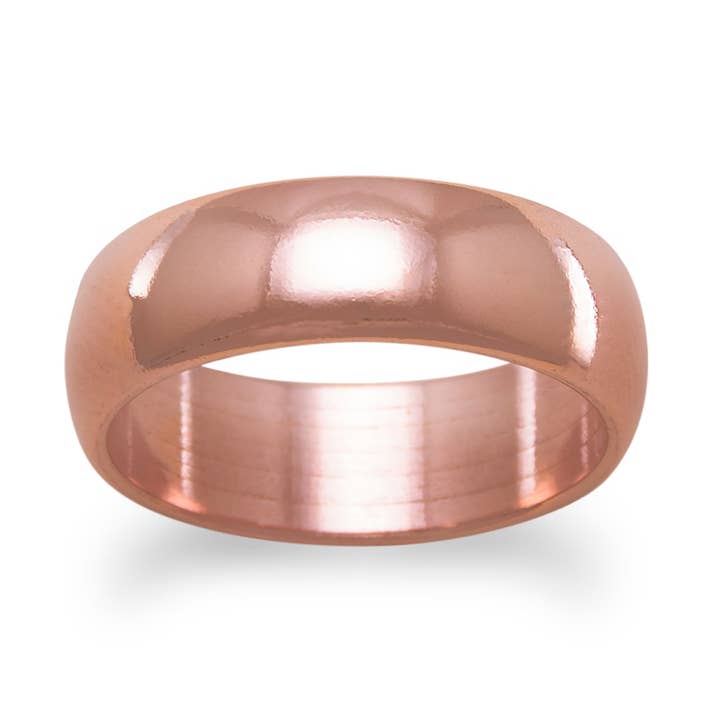 6mm Domed Solid Copper Ring for wholesale by Silver Stars Collection