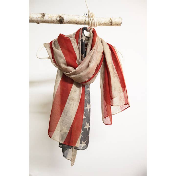 American Flag Oblong Scarf for wholesale by Love and Repeat