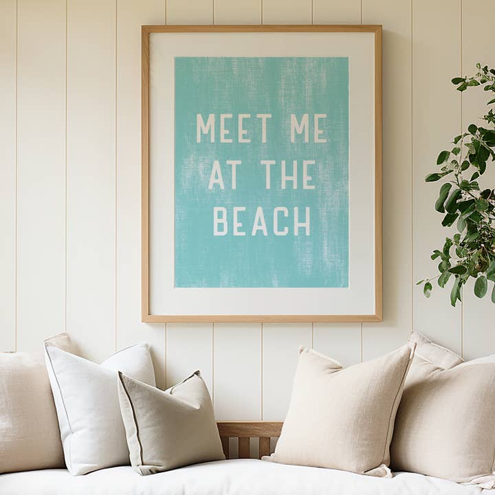 Perfect Day Print Co - Wholesale Poster - Meet Me At The Beach Poster Print, Beach Wall Art Decor