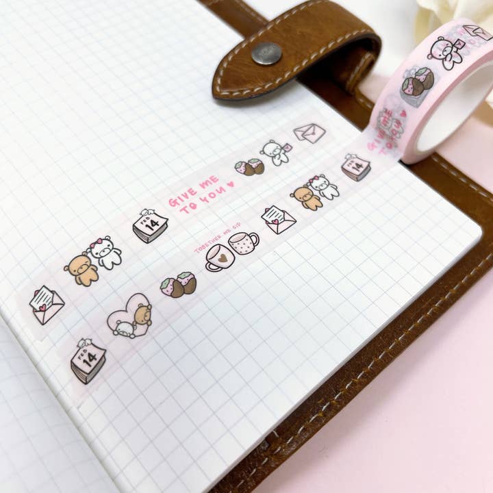 WT5 | Teddy Bear Valentines | Washi Tape for wholesale by Ohana Story