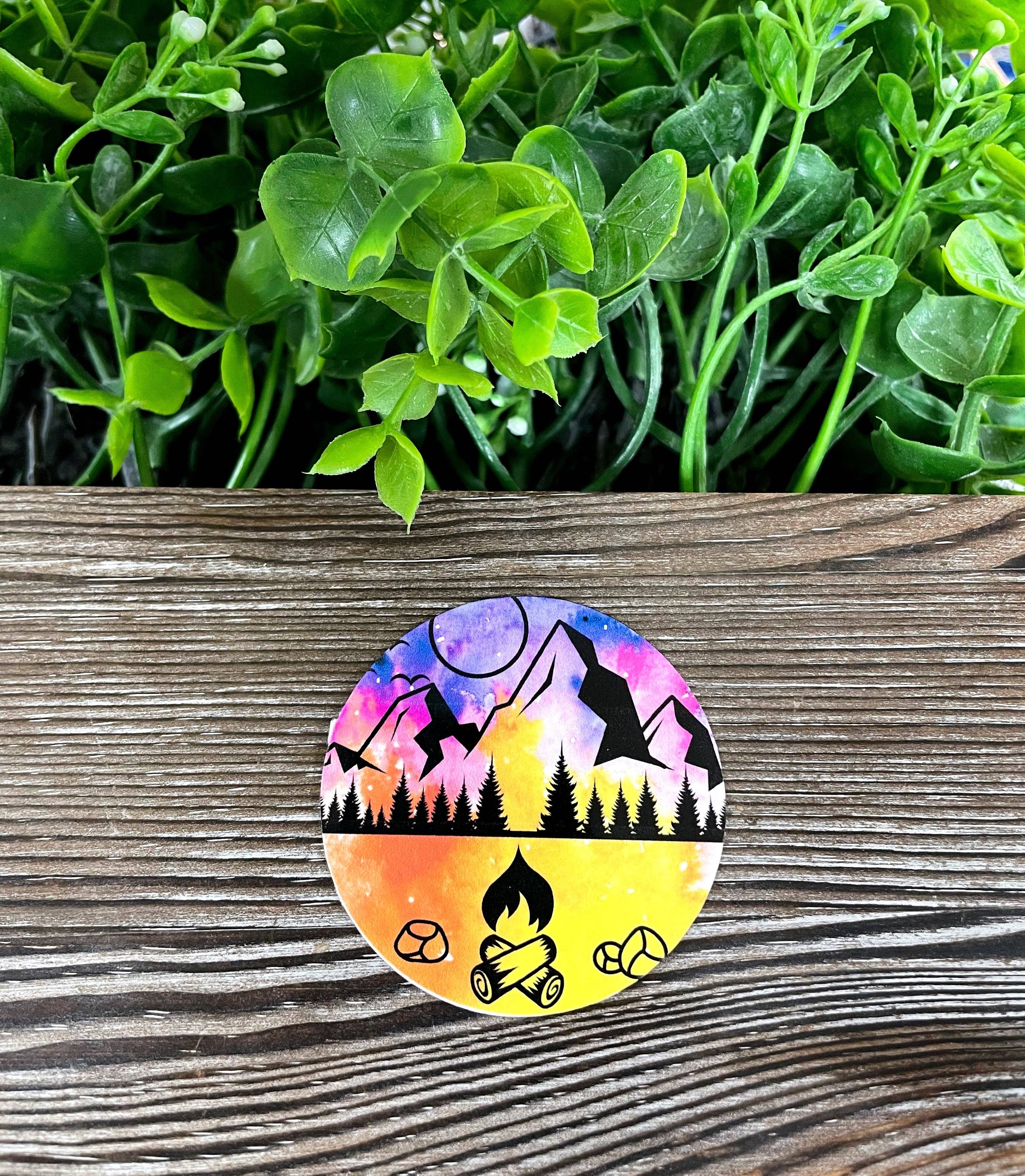 Handmade by Marlayna - Wholesale Sticker - Mountain View Campfire Sticker |Sticker or Magnet2