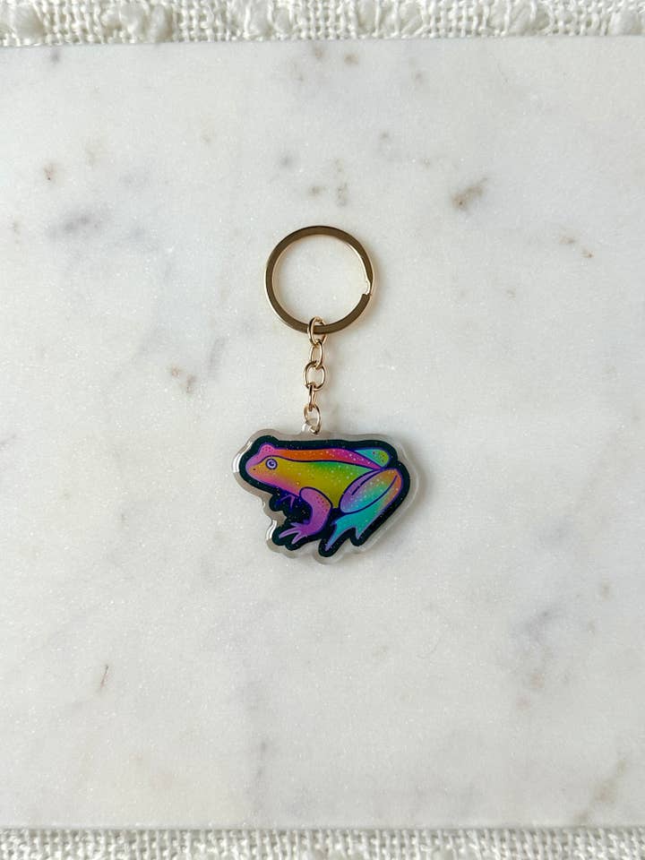 Funky Frog Acryl-Schlüsselanhänger für den Großhandel von liadelyonart