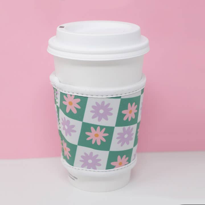 Made Au Gold - Wholesale Drink Huggers & Koozies - Hot Coffee Sleeve - Checkers Flowers
