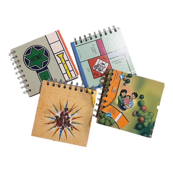 StuckOnU Art - Wholesale Journal/Diary - Upcycled Hand Made Board Game (5x5") Journal (min 5)3