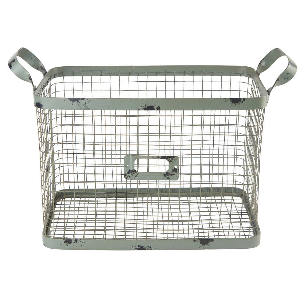 Factory Direct Craft - Wholesale Basket - Rustic Distressed Metal Wire Basket2