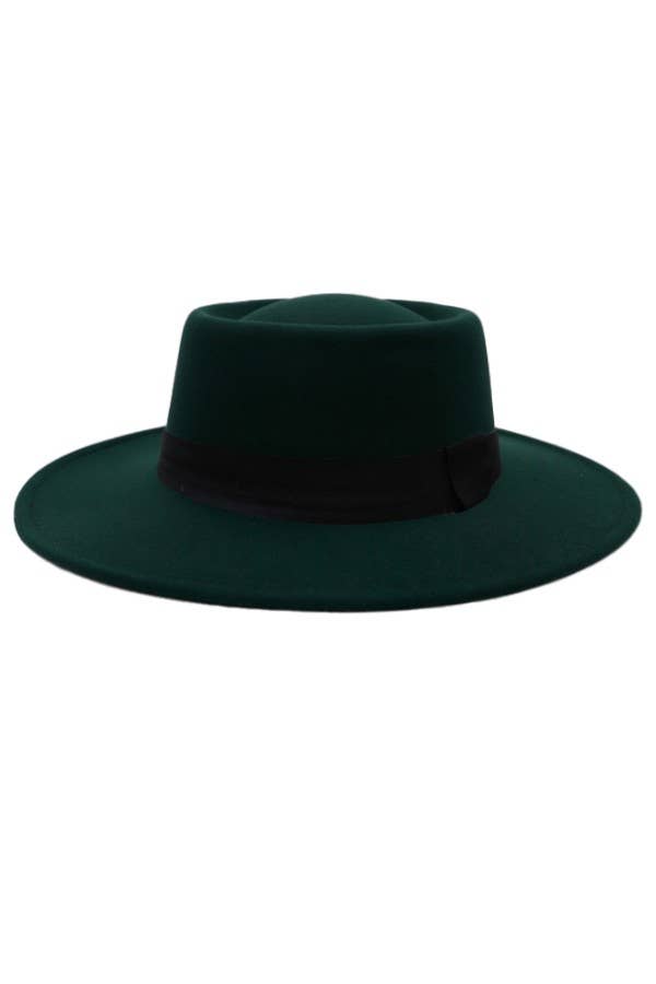 Cap Zone - Wholesale Fedora - Women's - Bolero Felt Pork Pie Crown Hat-Black Band14